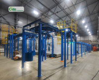 Ligne de revêtement électrostatique semi-automatique clé en main avec système complet de prétraitement par pulvérisation, cabine de pulvérisation et four de cuisson