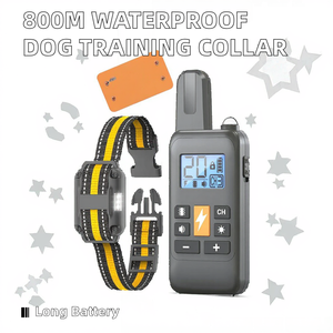 अभिनव ip67 वाटरप्रूफ रिचार्जेबल छाल नियंत्रण कुत्ता शॉक कॉलर 800 मीटर रिमोट 4 प्रशिक्षण मोड पर्यावरण के अनुकूल टिकाऊ प्लास्टिक - Product Image 2