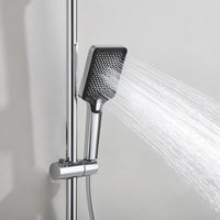 Ensemble de robinetterie de douche en laiton brossé, acier inoxydable et céramique avec jets de massage et de pluie pour hôtels