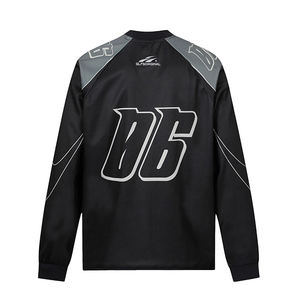 Camiseta de Manga Larga para Hombre, Estilo Jersey Deportivo, Diseño Hip-Hop, con Parches, Estilo Vintage de la Costa Oeste, Unisex - Product Image 6