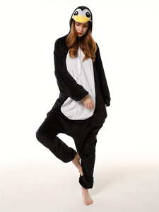 Pyjama <span class=keywords><strong>Kigurumi</strong></span> unisexe en polyester à capuche, motif <span class=keywords><strong>pingouin</strong></span> de dessin animé, pour adulte, idéal pour les fêtes costumées - Product Image 1