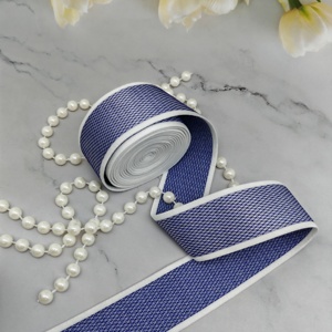 High Quality White Edge Jacquard Elastic Band Custom Pattern Logo Soft Flexible Nylon <b>Webbing</b> Garment Bags HH4K KZLS890-35B-01 - Product Image 5