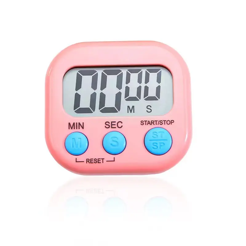 Caja de paquete bajo MOQ imán barato Mini LCD cuenta regresiva electrónica mecánico lindo reloj Digital cocina temporizador para trabajar