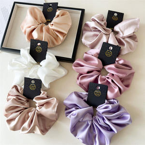 Luxury Extra Large 18CM Satin Silk <strong>Scrunchie</strong> Woman's Solid Color Ponytail Holder <strong>Hair</strong> Accessories Woman's <strong>Hair</strong> Ties - Product Image 1