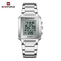 Jam Tangan Digital Azan NAVIFORCE 9270 Penunjuk Arah Kiblat untuk Sholat Pria, Elegan, Tahan Air 3ATM, Kualitas Tinggi dari Produsen