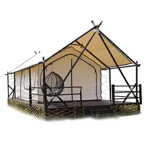 Outdoor Waterproof Oxford Canvas Tent Luxo Nível 8 Windproof Classificação Camping Barraca Família