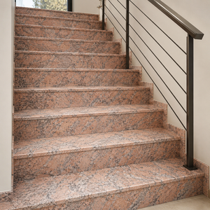Bloc de granit rouge bordeaux poli, marque UNION, durable pour salon, cuisine, salle de bain, escalier extérieur, moderne - Product Image 4