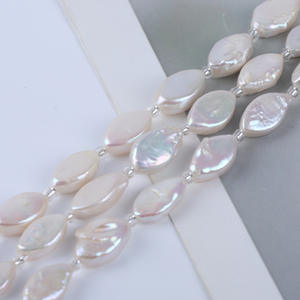 Bracelet fait main DIY 18cm7-9mm Perles d'eau douce naturelles baroques irrégulières en forme d'œil de cheval Perles semi-finies en vrac baroques - Product Image 4