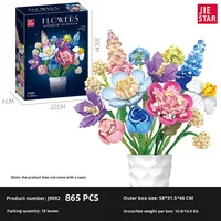 Jie Xing JJ9092 Blocs de construction DIY en plastique ABS, 40 pièces, pour arrangement floral, ornement de bureau, petite échelle 1:3