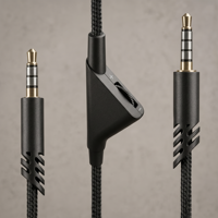 Câble audio stéréo 3,5 mm avec contrôle du volume, plaqué or, blindage tressé OFC, câble d'extension pour casque de jeu avec microphone