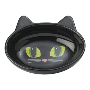 Lindo diseño personalizado calcomanía redonda mascota perro alimentador blanco negro cerámica gato plato bienvenida marca logo para promoción - Product Image 3