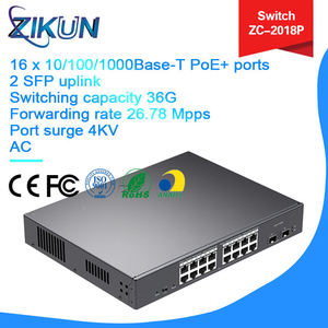 Commutateur Cloud Géré Gigabit 16 Ports ZC-2018P avec 16 Ports PoE+ Capacité de Commutation 36 Gbit/s Utilisation FTTX Terminal de Ligne Optique Zikun - Product Image 2