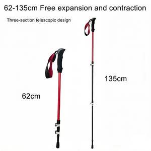 Bâtons <span class=keywords><strong>de</strong></span> randonnée légers, bâtons <span class=keywords><strong>de</strong></span> trekking télescopiques en 3 sections, manche en alliage <span class=keywords><strong>d</strong></span>'aluminium, pointes en acier tungstène, portables pour le <span class=keywords><strong>camping</strong></span> et l'escalade - Product Image 4