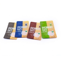 Bolsa Doypack Impresa por Ambos Lados para Overnight Oats con Orificio para Colgar y Ventana, Bolsa Resellable Orgánica para Envasado de Cereales de Desayuno