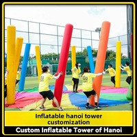 Équipement de pyramide humaine gonflable pour événements sportifs ludiques, jeu de lancer d'anneaux stimulant pour la formation et le team building, modèle Hanoi, petit format