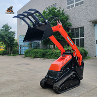 Mini Crawler Loader Kubota Diesel Ringkas dengan Bucket Cakar Penggenggam untuk Pemindahan Kerikil dan Proyek Pengolahan Halaman Belakang