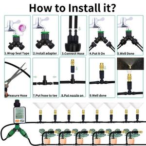 Kit d'irrigation goutte à goutte automatique DIY 30m 5m pour jardin, aménagement paysager, pelouse, plantes en pot et fleurs - Product Image 6