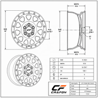 Jantes rétro en alliage d'aluminium forgé CF 15-17 pouces 5x139.7 PCD Suzuki Jimny JB74/JB64/JB23/JB43 Classique 10 trous Beadlock Garantie 5 ans