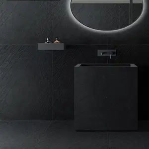 Наружная черная шиферная плитка, термостойкая бетонная плитка, фарфоровая напольная керамическая плитка