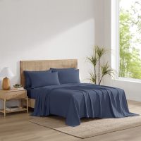 Ensemble de draps HONI 100% rayonne de bambou, tissu sergé, couleur unie, résistant aux plis, qualité hôtel de luxe, toutes saisons, certifié OEKO-TEX