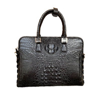 Sacs en cuir véritable de haute qualité avec logo personnalisé, sacs en cuir de crocodile, porte-documents en cuir véritable pour homme, sac de voyage, sac de bureau