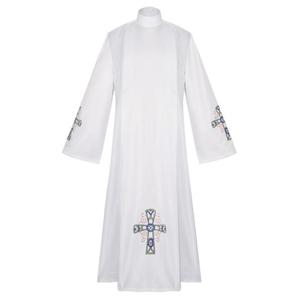 Ecowalson Retro Sacerdotes medievales Cosplay túnica blanca monjes capa disfraz fantasía Halloween carnaval fiesta fantasía traje - Product Image 1