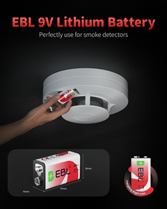Batería Recargable EBL de 9 Voltios en Oferta, Baterías de Iones de Litio de 9v, Batería de Litio de 9v - Product Image 2