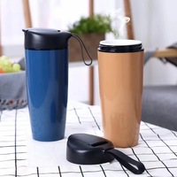 Tasse isotherme de voyage en voiture, tasse avec poignée, double couche en céramique, thermos intérieur, tasse à café, tasse à thé, bouteille