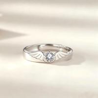 Bague Zircon Aile d'Ange/Démon ZG, Légère et Gaufrée, Bijou Fantaisie Gothique Tendance