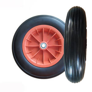 Roue en polyuréthane colorée de <span class=keywords><strong>14</strong></span> pouces 350-8, brouette en mousse pu/remorque de jardin/roue de tolley à main - Product Image 4