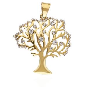Collier Arbre de Vie plaqué or 18 carats, bijoux pour femmes et hommes, pendentif vintage en cristal, respectueux de l'environnement - Product Image 2