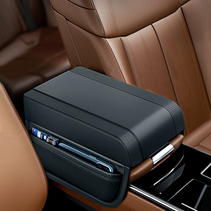 Universal Leather Mat Car Armrest <b>Storage</b> Box Memory Foam Extender Protector Elbow <b>Cushion</b> for Front Position - Product Image 1