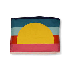 Sac de maquillage en toile imprimé feuilles de palmier style bohème personnalisé Royal Fair, grand sac cosmétique en polyester avec fermeture éclair pour les femmes en week-end - Product Image 2