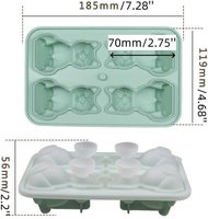 Meilleures ventes : Accessoires de bar pour Halloween, moules à glaçons 4 cavités en silicone alimentaire réutilisable, écologiques, à démoulage facile pour boules de glace