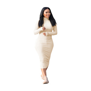 Robe décontractée pour femmes avec manches longues Pit Stripes sans bretelles taille naturelle lettre broderie tissé crêpe tissu automne mode - Product Image 3