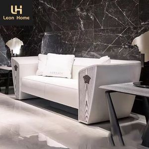 <span class=keywords><strong>Marque</strong></span> de mode <span class=keywords><strong>italienne</strong></span> meubles de salon de luxe design moderne canapé en cuir blanc Varsace - Product Image 3