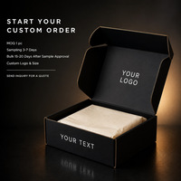 Boîte d'expédition en carton ondulé noir personnalisée avec couvercle rabattable intégré et impression intérieure pour bijoux, cosmétiques, bougies – Vente en gros OEM
