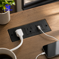 Gizli Gömme Masa Prizi Güç Şeridi Uzatma Kablosu 2 AC Priz 1 USB-A 1 USB-C Port 1.5m Kablo 12A/15A Ev Mobilyaları