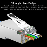 Fiche modulaire RJ45 en cuivre blindé Cat6 plaqué or mâle 8P8C extrémités connecteurs réseau UTP STP fils toronnés solides