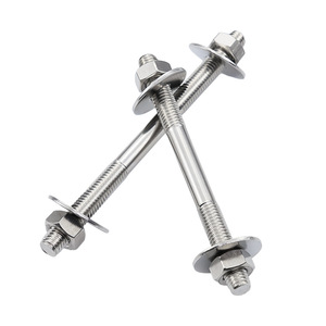 Tige filetée double extrémité huit directions M16 M18 M20 M24 en acier inoxydable 304 avec écrou et rondelle pour usage mécanique - Product Image 1