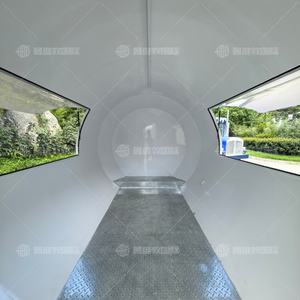 รถเข็นเหล็กชุบสังกะสีเคลื่อนที่สำหรับขายเครื่องดื่มอเมริกัน กาแฟ ไอศกรีม เบียร์ และเครื่องดื่มกระป๋อง - Product Image 2