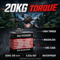 Servomoteur d'aileron fixe 20KG en aluminium CNC étanche sans balais 12V HV haute vitesse pour avion RC FPV VTOL XQ-POWER XQ-BLS8120H