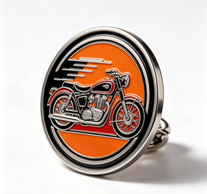 Parche Metálico Redondo Personalizado para Motocicleta, Pin de Esmalte en Relieve, Decoración de PVC Cosida para Bolsos, Sombreros y Ropa - Product Image 4