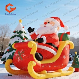 <span class=keywords><strong>Père</strong></span> <span class=keywords><strong>Noël</strong></span> gonflable suspendu sur un traîneau de rennes avec lumières LED, décoration de <span class=keywords><strong>Noël</strong></span> pour centre commercial - Product Image 6