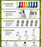 Chaussettes de football antidérapantes personnalisées, mi-mollet, pour adultes, entraînement, course, avec grip personnalisé