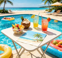 Serviettes en papier jetables pour fête sur la plage, décorations de vacances, serviettes de cocktail jetables à thème palmier et cocotier