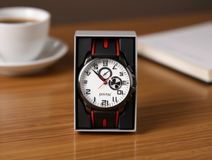 Reloj deportivo Yamx de 42 mm con caja de acero inoxidable, correa de caucho, reloj analógico de cuarzo para hombre con indicador de fecha - Product Image 2