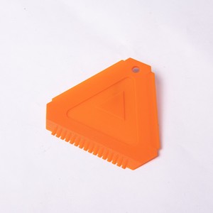 Ice <b>Scraper</b> Plastic Orange Color For <b>Car</b> And Home Use With Triangular Design And Teeth Edge - Product Image 2