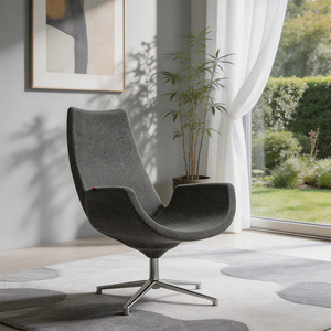 <span class=keywords><strong>Poltrona</strong></span> <span class=keywords><strong>Ergonomica</strong></span> Girevole Moderna con Funzione Reclinabile, Rivestimento in Tessuto, Base in Acciaio, Schienale Alto in Schiuma Modellata per Ufficio - Product Image 1