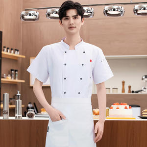 Barbacoa Restaurante Panadería Ropa DE TRABAJO Chef transpirable Ropa de trabajo de manga corta con el mejor precio Uniforme de chef - Product Image 2